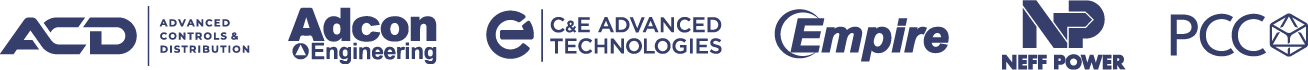 The six AFS operating brands: ACD, Adcon Engineering, C&E Advanced Technologies, Empire, Neff Power and PCC